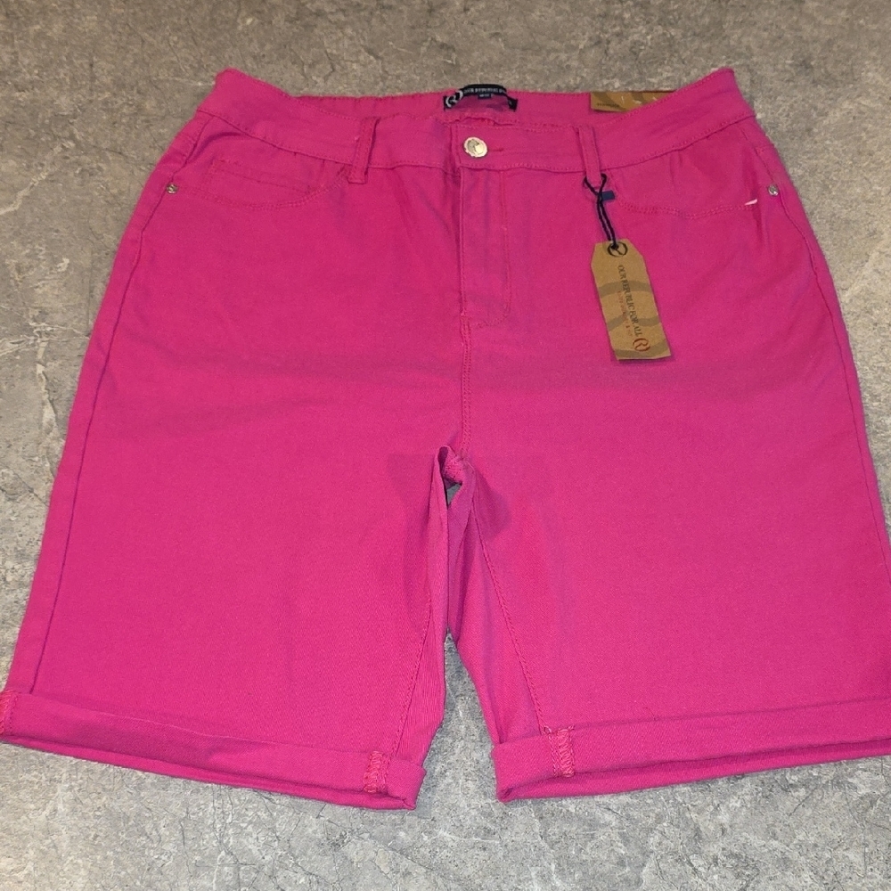 (J43) Pink Jean Shorts Sz 2X
